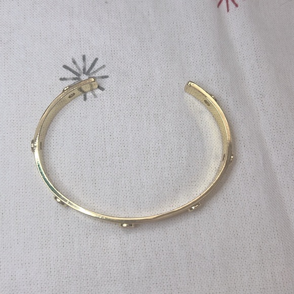 Gold Crystal Bangle Cuff Bracelet - Picture 3 of 8